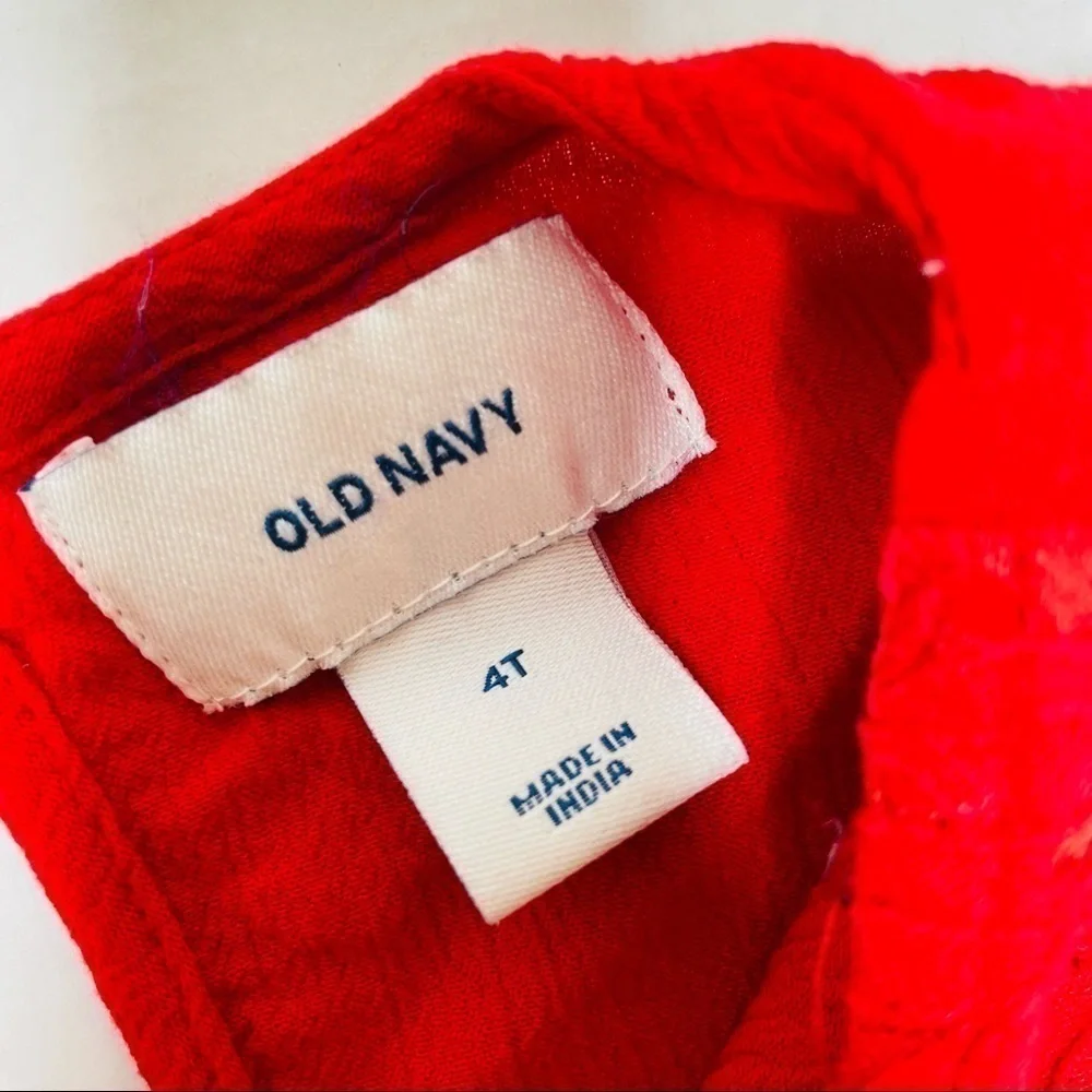 OLD Navy Red Swing Dress with Crocheted Lace Detail